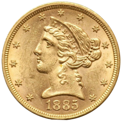 Gold coin 5 dollars Liberty