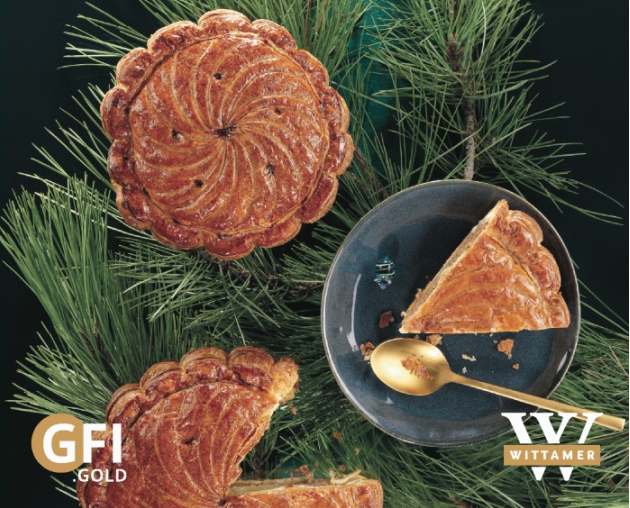 A delicious Galette des Rois and a gold bar! 